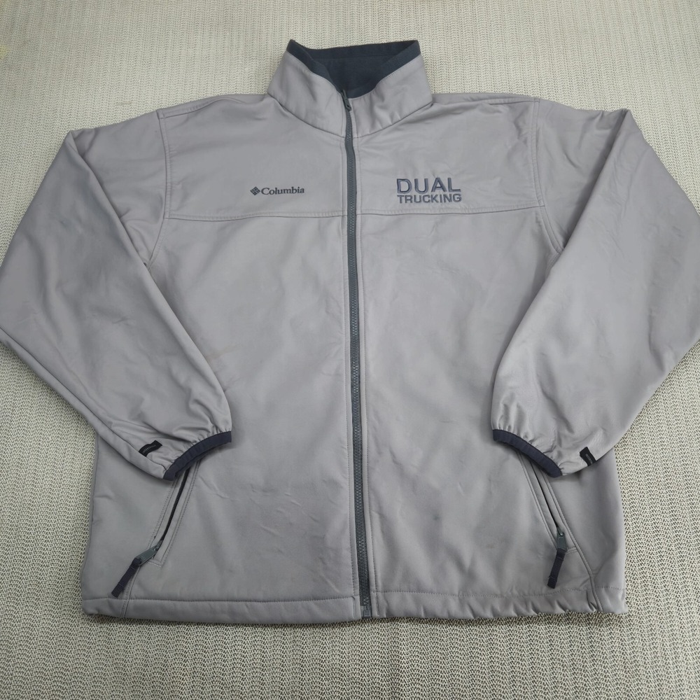 Columbia Interchange Jacket Mens Large GrayFull Zip Dual Trucking Company